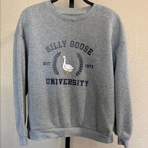 Gray Silly Goose University Sweatshirt Fleece Inside
